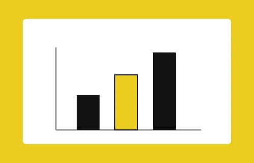 Illustration of black and yellow bars representing marketing measurements